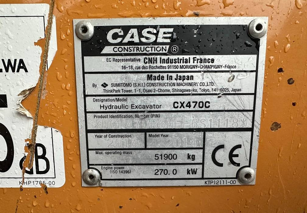 Kāpurķēžu ekskavators CASE CX 470 C: foto 18