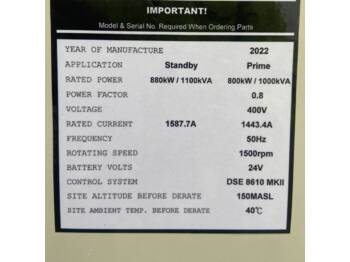 Elektroģenerators Cummins KTA38-G5 - 1100 kVA Generator - DPX-18815: foto 4