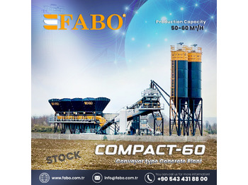 Jaunā Betona rūpnīca FABO COMPACT-60 CONCRETE PLANT | CONVEYOR TYPE: foto 1