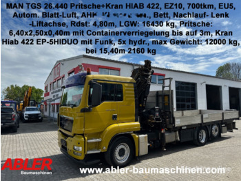 Autoceltnis MAN TGS 26.440 Pritsche+Kran Hiab 422 Containerverriegelung Klima: foto 1