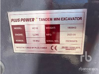 Jaunā Mini-ekskavators PLUS POWER HC18 (Unused): foto 5