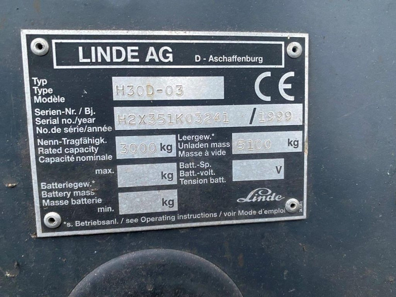 Dīzeļiekrāvējs Linde H30 H 30 Diesel !!!LOW HOURS!!!: foto 10