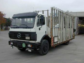 Mercedes-Benz 1420 L Glastransporter mit Kran - Bortu kravas automašīna/ Platforma