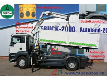 Bortu kravas automašīna/ Platforma, Kravas auto ar manipulatoru MAN TGS 18.320 4x4H SZM + Pritsche Atlas Kran 1.Hand: foto 1