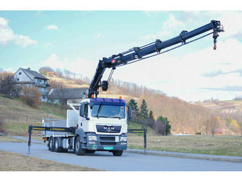 Bortu kravas automašīna/ Platforma MAN TGS 26.440 Pritsche 6,40 m+Kran/FUNK*4x4!: foto 1