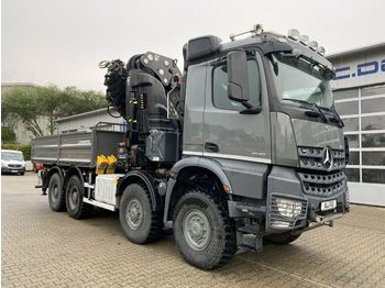 Bortu kravas automašīna/ Platforma Mercedes-Benz AROCS 4145 8x8 E6 Pritsche Kran HIAB 858 22 Ton: foto 1