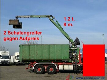  Abrollcontainer 23 m³ + Kran Hiab F 95S 1.2t 8m - Huka konteiners