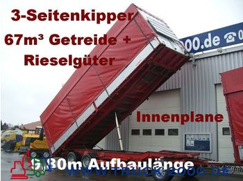 KEMPF 3-Seiten Getreidekipper 67m³   9.80m Aufbaulänge - Piekabe cisterna