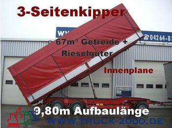 KEMPF 3-Seiten Getreidekipper 67m³   9.80m Aufbaulänge - Piekabe cisterna