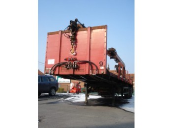 AUGUST SCHMIDT flat bed crane trailer - Bortu puspiekabe/ Platforma