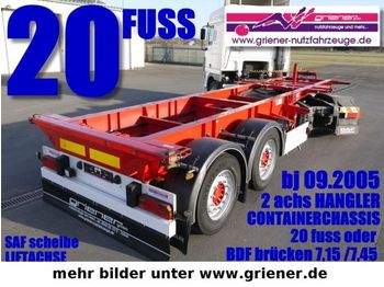 HANGLER 20 FUSS CONTAINERCHASSIS oder BDF 2achs  - Bortu puspiekabe/ Platforma