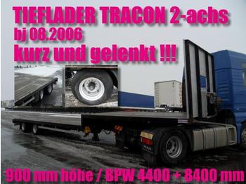  TRACON 2-achs / LENKACHSE / BPW / NL 28690 kg - Bortu puspiekabe/ Platforma