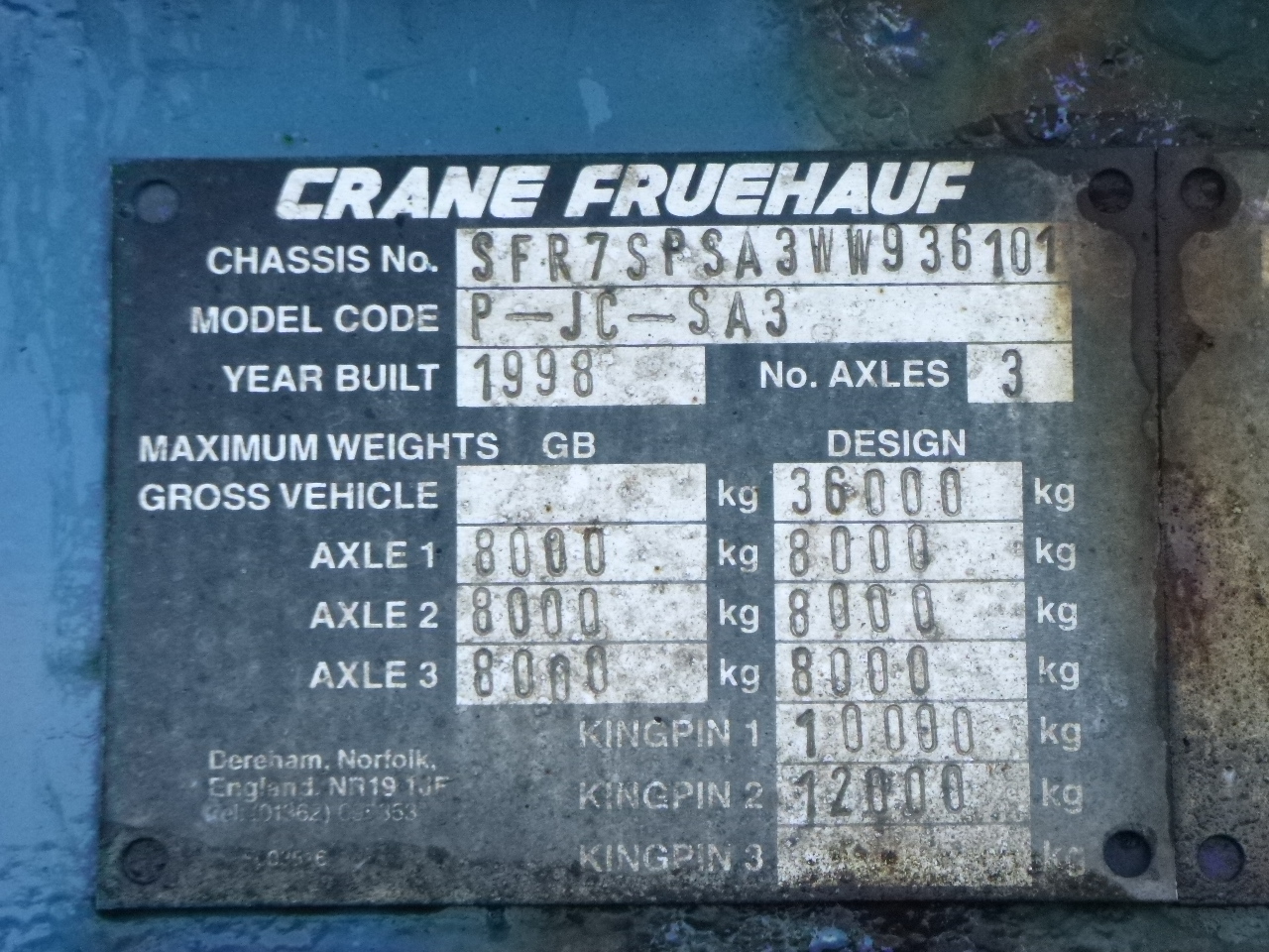 Puspiekabe noņemamā virsbūve/ Konteineru vedējs Crane Fruehauf Stack - 3 x container trailer 20-20-30-40 ft: foto 19