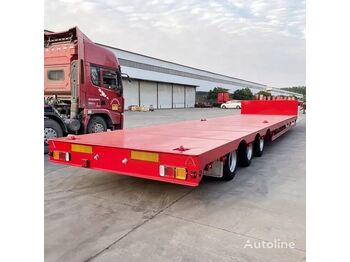 Jaunā Puspiekabe zema profila platforma New 13 meter 3 axles flat lowbed gooseneck semi trailer: foto 3
