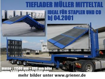 Müller-Mitteltal TS 3 / TIEFLADER HYDRAULISCHE RAMPE STAPLER / !!  - Puspiekabe zema profila platforma