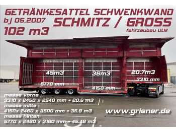 Puspiekabe dzērienu pārvadāšanai Schmitz Cargobull JUMBO /GETRÄNKE SCHWENKWAND BPW 102 M3 !!!!!!!!!: foto 1