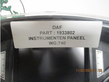 Mērinstrumentu panelis - Kravas automašīna DAF 1933802 INSTRUMENTEN PANEEL DAF XF CF EURO 6: foto 2