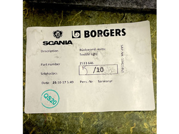 Kabīne un interjers Scania SCANIA, BORGERS R-Series (01.16-): foto 4