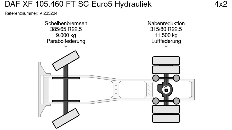 Vilcējs DAF XF 105.460 FT SC Euro5 Hydrauliek: foto 13