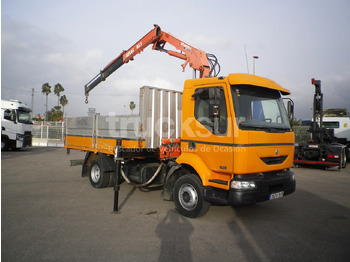 Bortu kravas automašīna/ Platforma, Kravas auto ar manipulatoru RENAULT MIDLUM 220.14C  GRUA: foto 2