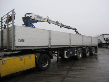 Bortu puspiekabe/ Platforma Floor steenoplegger met 14ton kraan: foto 1