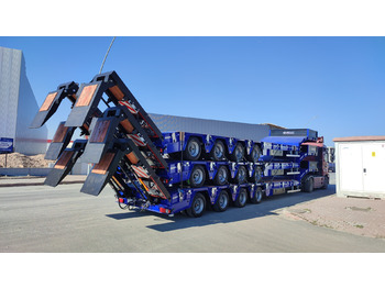 Jaunā Puspiekabe zema profila platforma pārvadāšana cements SINAN TANKER TRAILER Lowbed 4 axle: foto 2