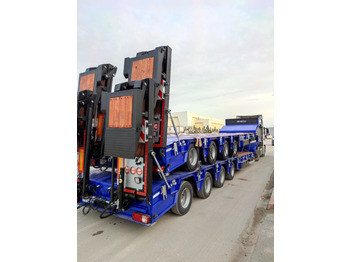 Jaunā Puspiekabe zema profila platforma pārvadāšana cements SINAN TANKER TRAILER Lowbed 4 axle: foto 5