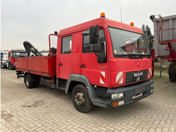 Kravas auto ar manipulatoru, Bortu kravas automašīna/ Platforma MAN LE 12.225 LC Pritsche Heckkran 6 Zylinder Doka T: foto 2