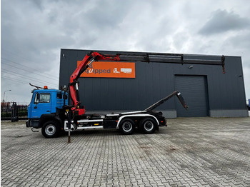 Pacēlājs ar āķi, Kravas auto ar manipulatoru MAN FE 410A, 6x4, EURO 2, Palfinger PK17000 Crane + VDL HOOK, full spring, manual gearbox, MOT 9/2025: foto 2