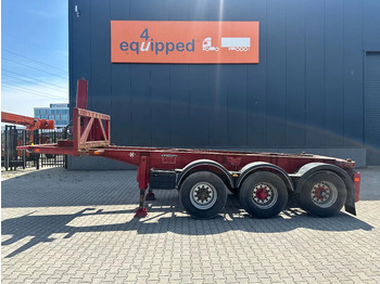 Puspiekabe noņemamā virsbūve/ Konteineru vedējs Van Hool 3 AXLE 20FT TIPPING-CHASSIS, BPW + disc, liftaxle, steering axle, BROKEN HYVA-CYLINDER: foto 2