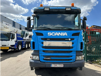 Bortu kravas automašīna/ Platforma, Kravas auto ar manipulatoru Scania G440 8x4 PRITSCHE + (25m!) KRAN PALFINGER PK78002 SH G 8x + WINCH - PLATFORM 6m25 - SCHALT - AP ACHSEN - BLATT - EURO 5 - BELGISCHE: foto 3
