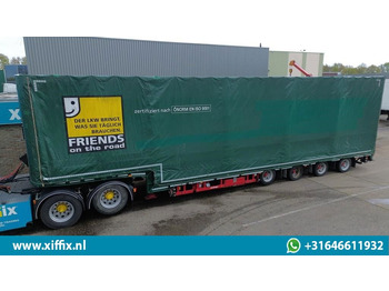 Puspiekabe zema profila platforma Meusburger 4-ass. Uitschuifbare semi dieplader met huifopbouw / 2x Naloop gestuu: foto 2