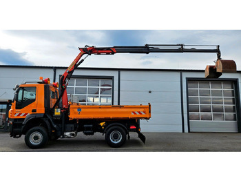 Kravas automašīna pašizgāzējs, Kravas auto ar manipulatoru Iveco Trakker 190T33 4x4 Euro5 Kran Palfinger Funk: foto 2