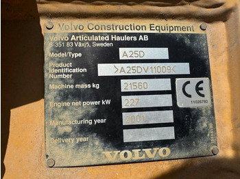 Artikulētias pašizgāzējs Volvo A 25 D: foto 4