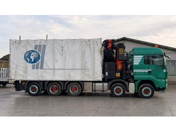 Kravas auto ar manipulatoru, Kravas automašīna ar tentu MAN TGS 35.480 10x6,E5,Palfinger PK92002+JIB+winch: foto 3