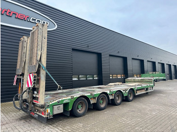 Puspiekabe zema profila platforma HRD AMT 4 achs tieflader / ausziehbar / Radmulde: foto 2