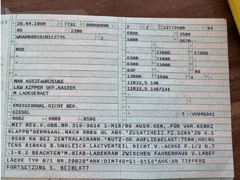 Kravas automašīna pašizgāzējs, Kravas auto ar manipulatoru MAN 17.192 4X4 Kipper & Kran Original 116000 km: foto 2