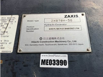 Kāpurķēžu ekskavators Hitachi ZX870H-5G: foto 5