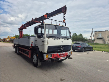 Bortu kravas automašīna/ Platforma, Kravas auto ar manipulatoru Mercedes-Benz 1320 + HMF 6.5 ton crane: foto 2