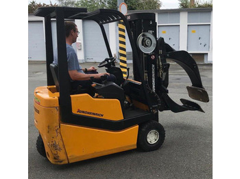 Elektroiekrāvējs Three-wheel electric front loader Jungheinrich EFG DF 15 with duplex mast and Meyer roller clamp: foto 5
