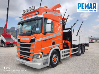 Bortu kravas automašīna/ Platforma, Kravas auto ar manipulatoru SCANIA R 540 6X2 GRUA CAJA FIJA: foto 2