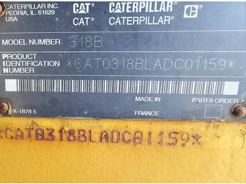 Kāpurķēžu ekskavators CATERPILLAR 318