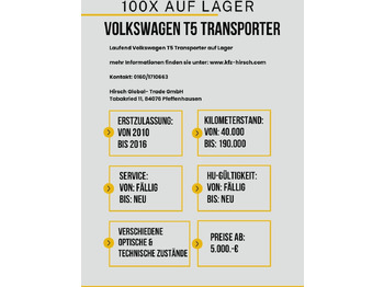 Pasažieru furgons Volkswagen T5 Transporter 2.0TDI EU5*2xSchiebetüre*1.Hand*: foto 4
