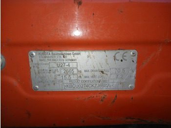 Mini-ekskavators KUBOTA U27-4