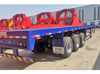 Jaunā Bortu puspiekabe/ Platforma TITAN 3 Axle Extendable Flatbed Trailers for Sale in Angola: foto 5