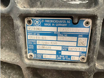 Pārnesumkārba - Kravas automašīna SKRZYNIA BIEGÓW MAN TGS TGX EURO 6 12AS2330TD: foto 5