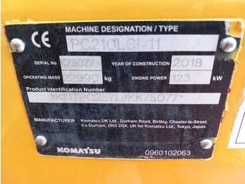 Kāpurķēžu ekskavators Komatsu PC210LCI-11: foto 2