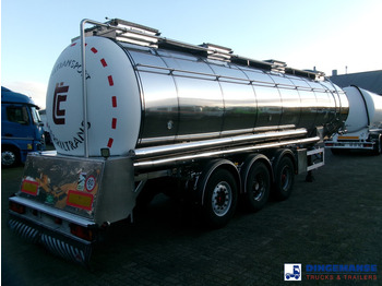 Puspiekabe cisterna Feldbinder Chemical tank inox 33.5 m3 / 1 comp + pump: foto 4