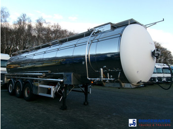 Puspiekabe cisterna Feldbinder Chemical tank inox 33.5 m3 / 1 comp + pump: foto 2