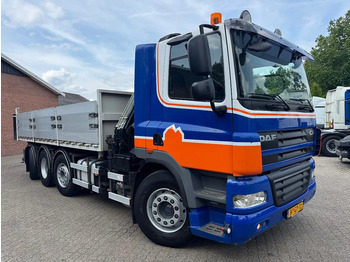 Kravas automašīna pašizgāzējs, Kravas auto ar manipulatoru DAF CF 85.360 8X2 3 Zijdige kipper HIAB 16 t/m kraan AHK Top condition: foto 4